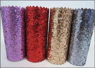 چین Sparkle مخلوط گل مصنوعی ورق های پارچه ای، Pu Leather Multi Color Glitter Fabric تامین کننده