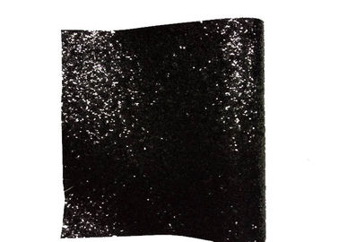 چین پارچه PU پارچه کت و شلوار Glitter Fabric پوشش دیوار سیاه و سفید تصاویر پس زمینه 25cm * 138cm تامین کننده