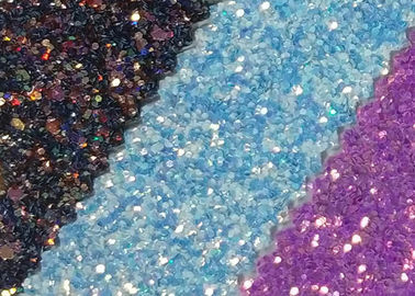 چین سبک جذاب 3D Glitter Fabric Multi Color Pu گلدوزی چرم رنگین کمانی چاک دار پارچه زرق و برق دار تامین کننده