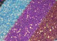 سبک جذاب 3D Glitter Fabric Multi Color Pu گلدوزی چرم رنگین کمانی چاک دار پارچه زرق و برق دار تامین کننده